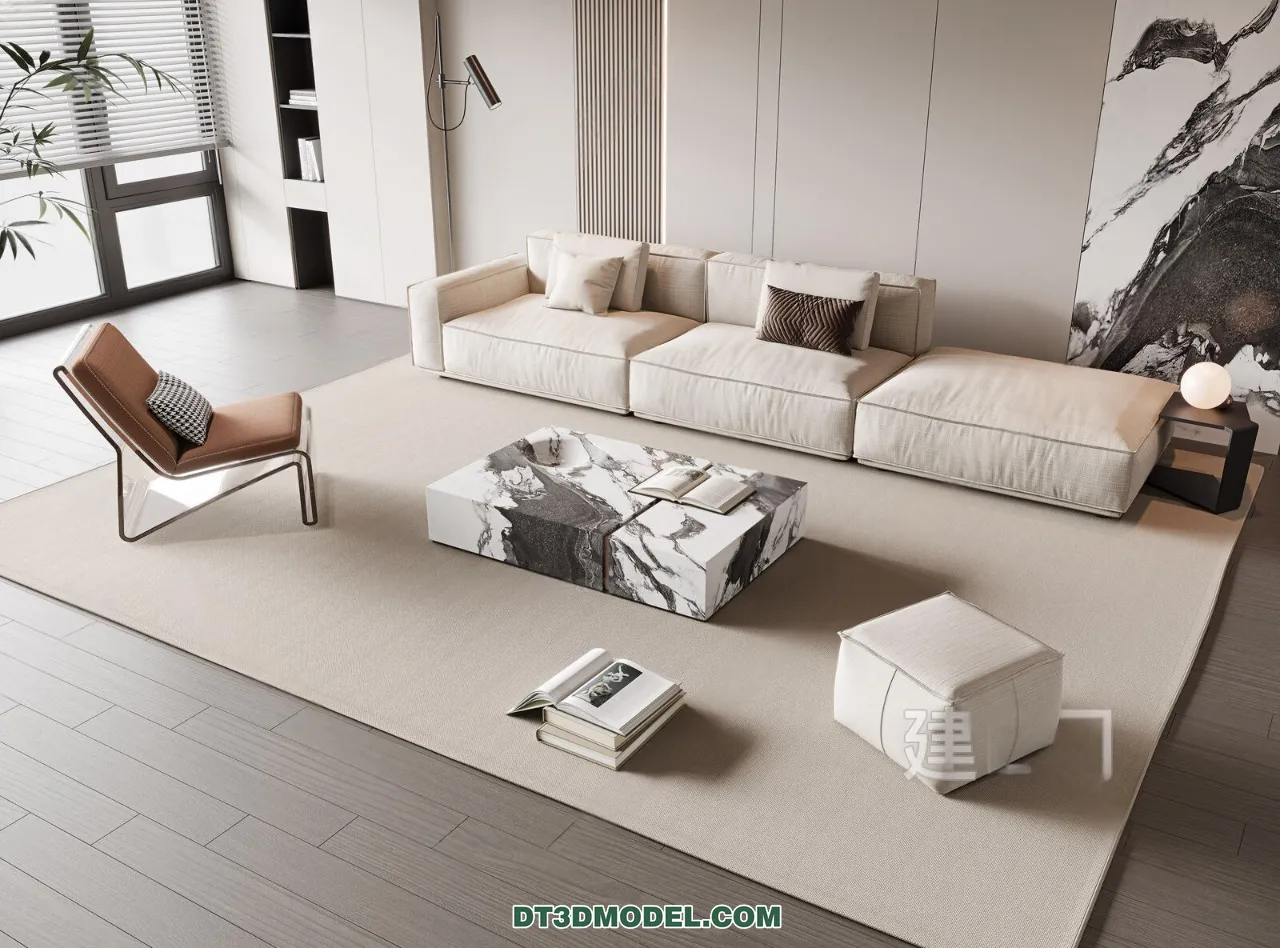 Sofa 3D Blocks – 3D Model of Modern Sofa – 027 – VRAY
