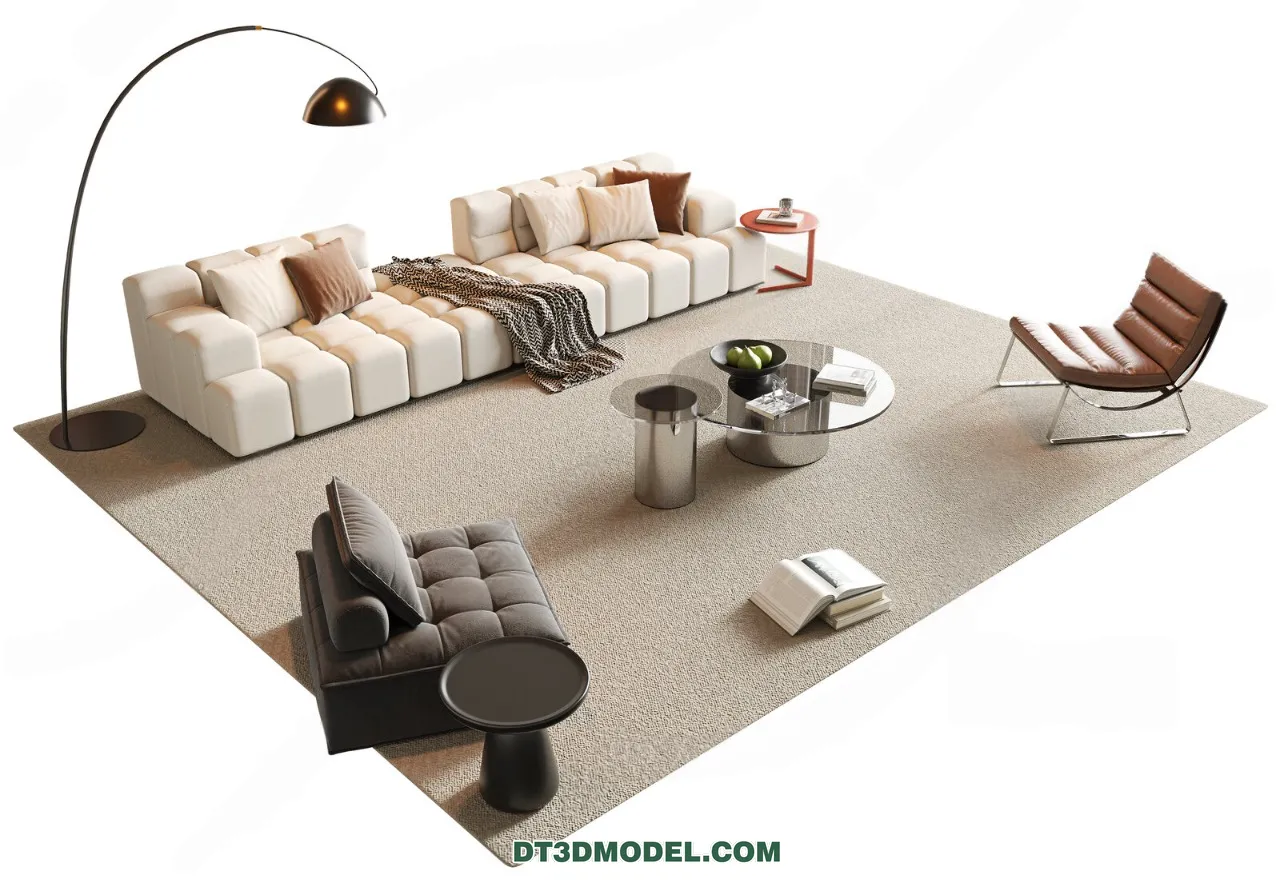 Sofa 3D Blocks – 3D Model of Modern Sofa – 033 – VRAY