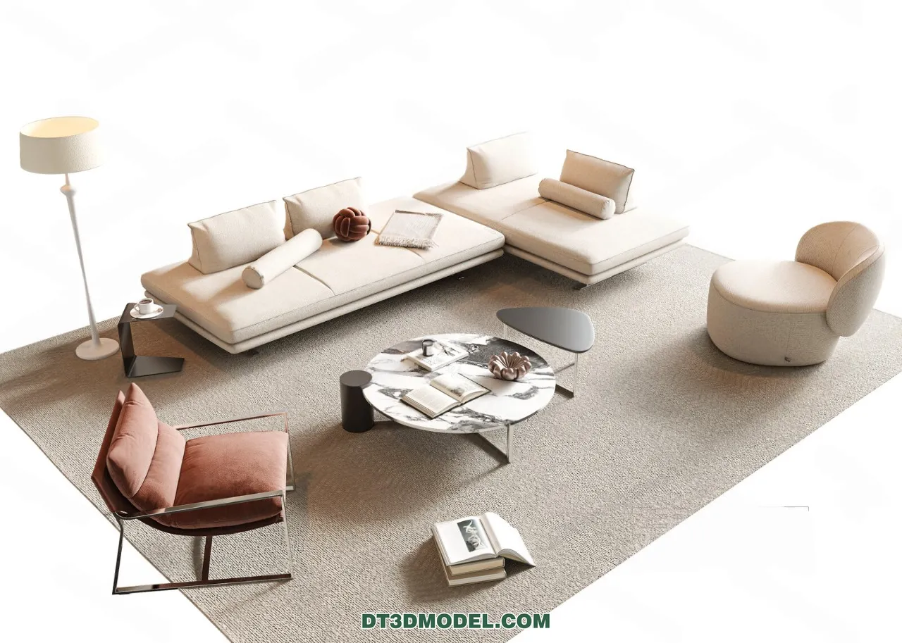 Sofa 3D Blocks – 3D Model of Modern Sofa – 036 – VRAY