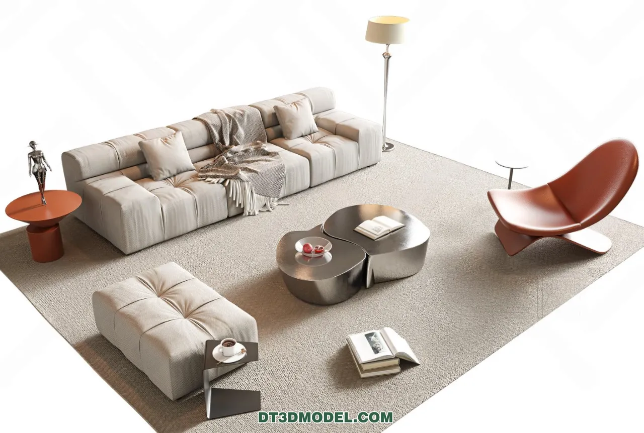 Sofa 3D Blocks – 3D Model of Modern Sofa – 037 – VRAY