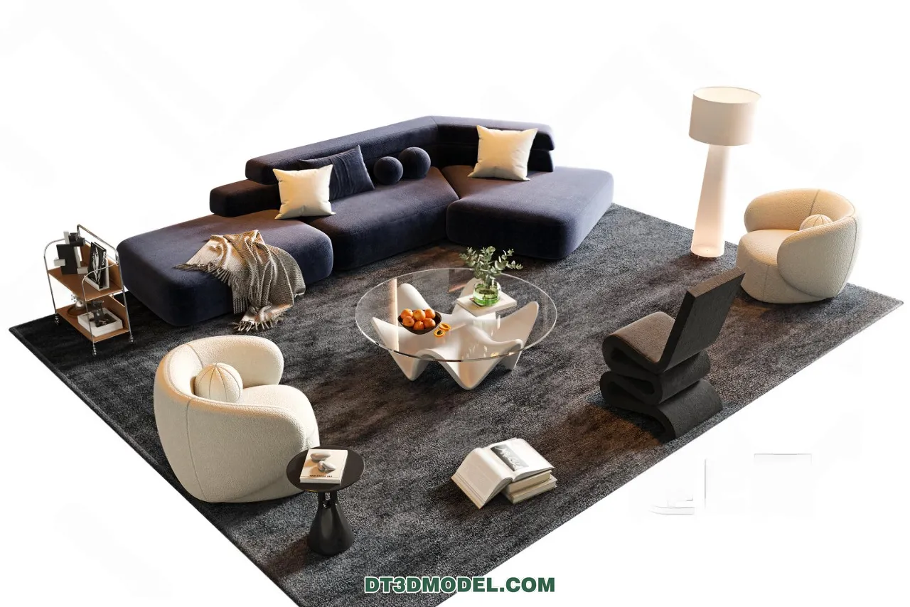 Sofa 3D Blocks – 3D Model of Modern Sofa – 043 – VRAY