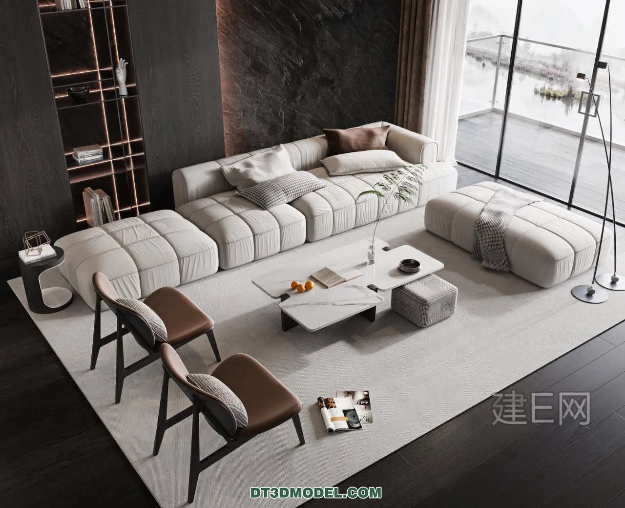 Sofa 3D Blocks – 3D Model of Modern Sofa – 048 – VRAY