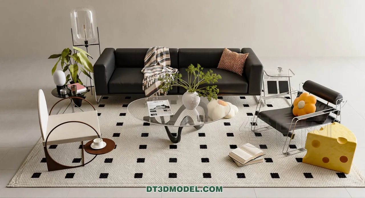Sofa 3D Blocks – 3D Model of Modern Sofa – 052 – VRAY