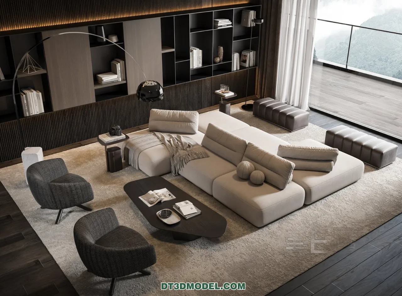 Sofa 3D Blocks – 3D Model of Modern Sofa – 057 – VRAY