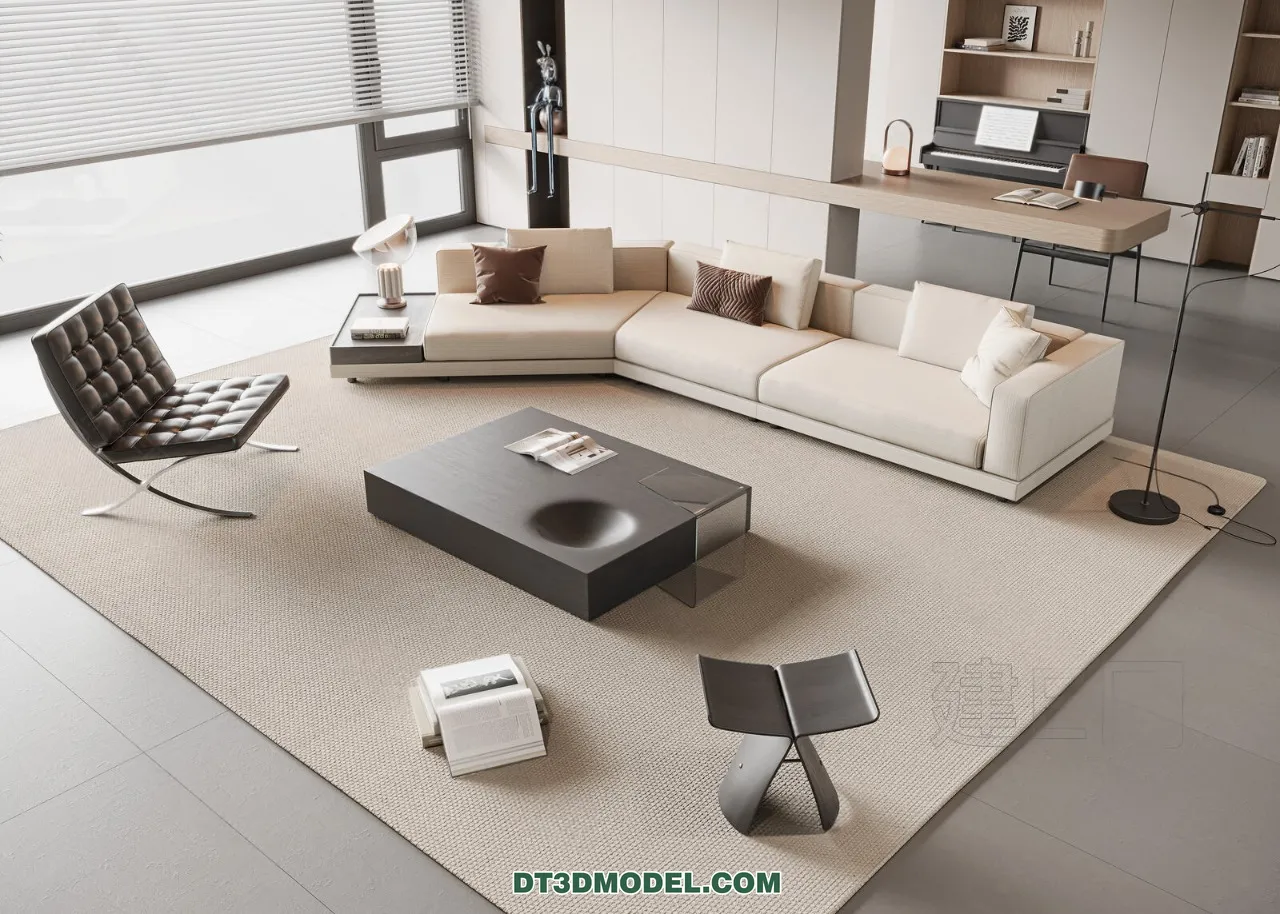 Sofa 3D Blocks – 3D Model of Modern Sofa – 068 – VRAY