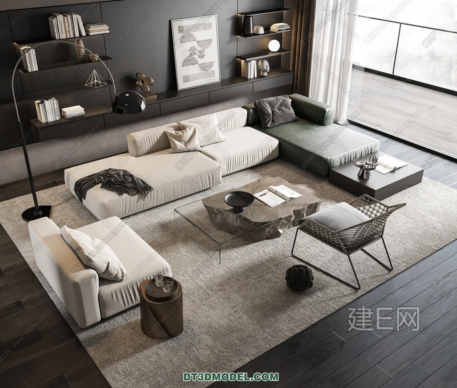 Sofa 3D Blocks – 3D Model of Modern Sofa – 073 – VRAY