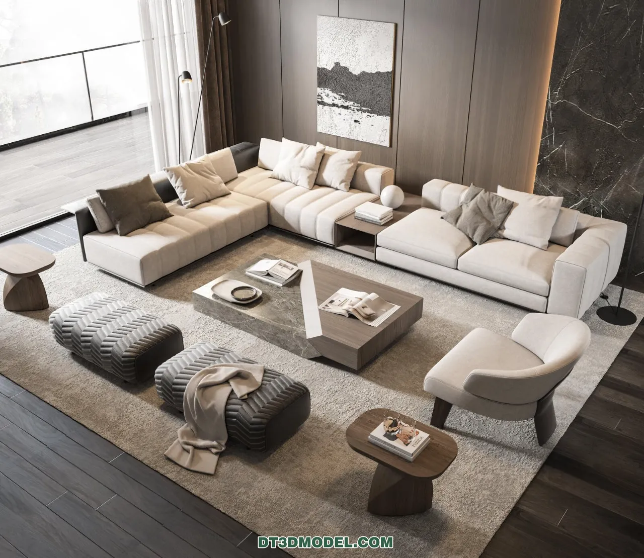 Sofa 3D Blocks – 3D Model of Modern Sofa – 074 – VRAY