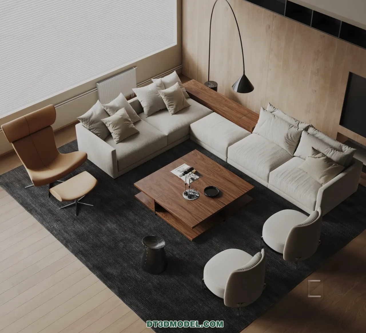 Sofa 3D Blocks – 3D Model of Modern Sofa – 076 – VRAY