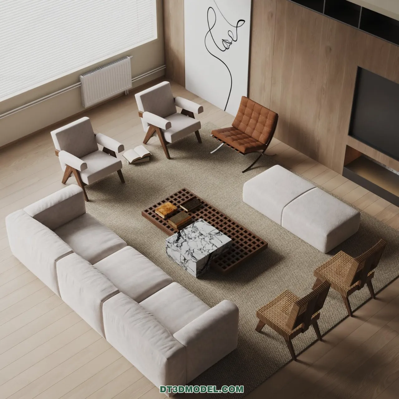 Sofa 3D Blocks – 3D Model of Modern Sofa – 077 – VRAY