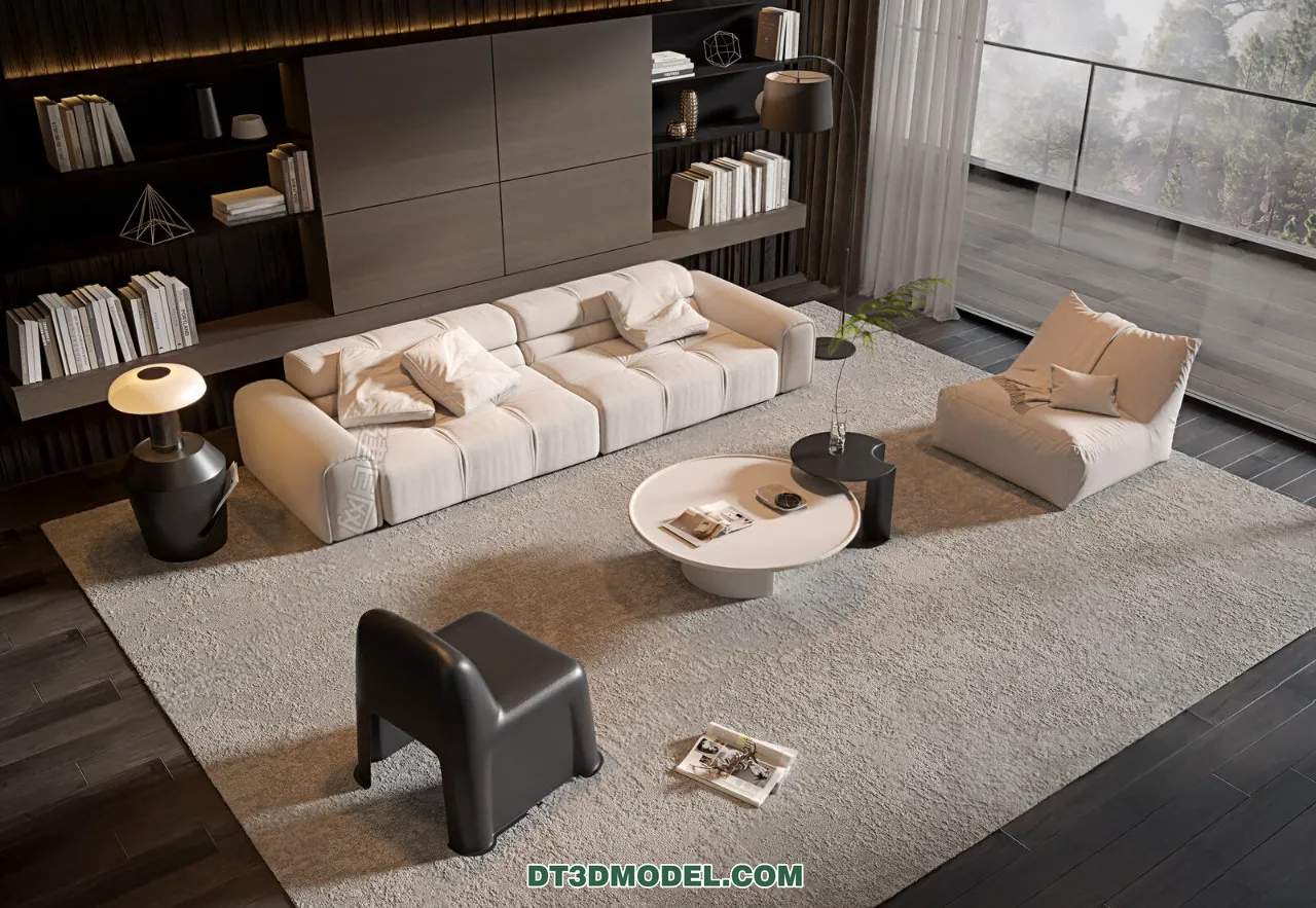 Sofa 3D Blocks – 3D Model of Modern Sofa – 079 – VRAY