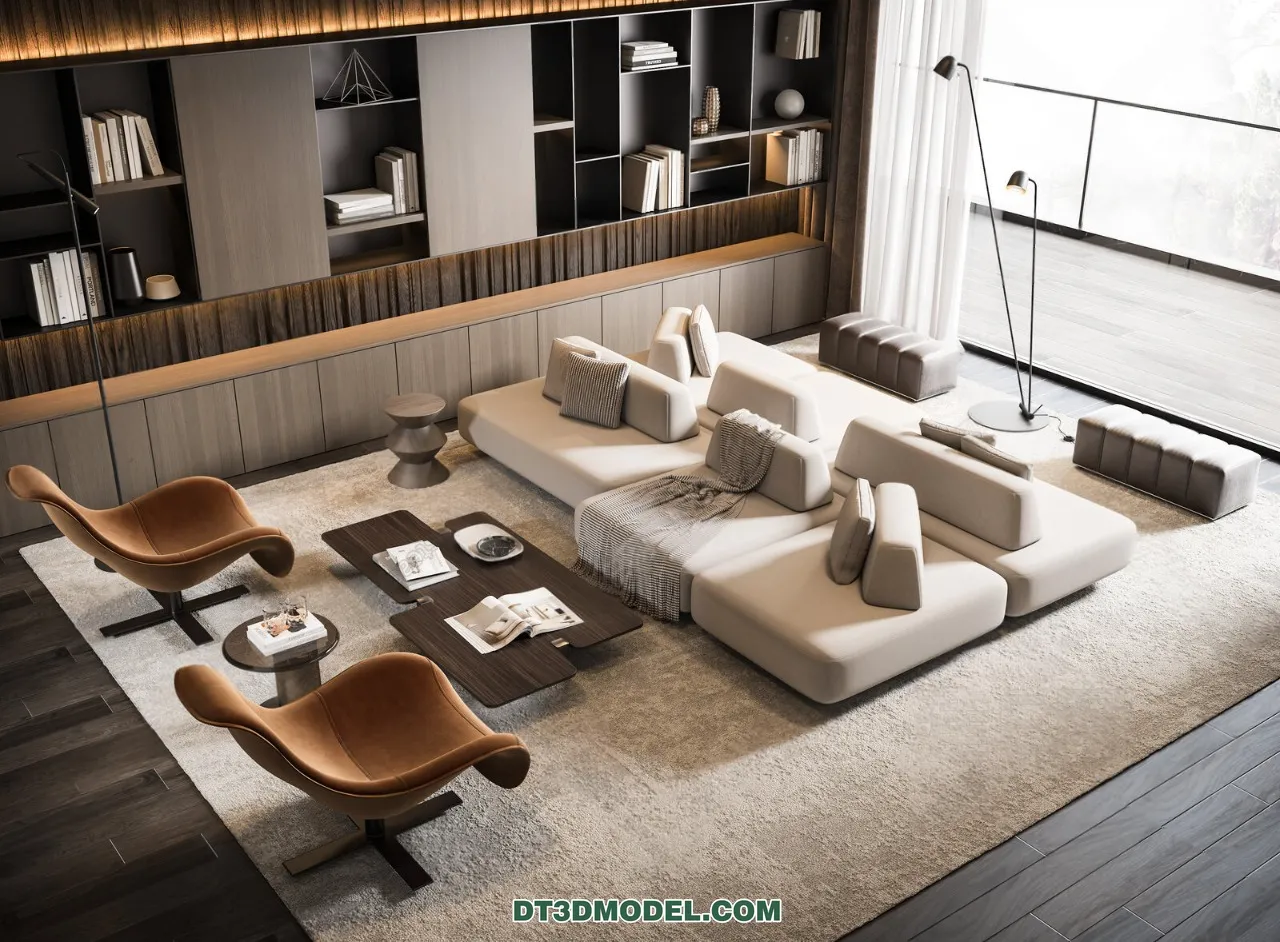 Sofa 3D Blocks – 3D Model of Modern Sofa – 080 – VRAY