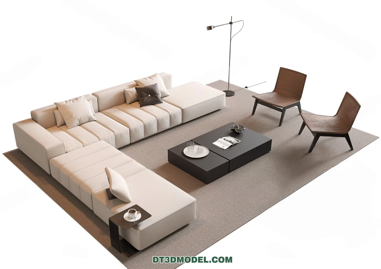 Sofa 3D Blocks – 3D Model of Modern Sofa – 082 – VRAY