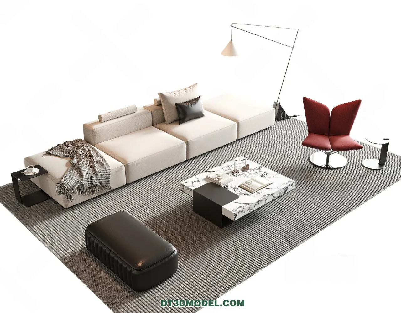Sofa 3D Blocks – 3D Model of Modern Sofa – 086 – VRAY
