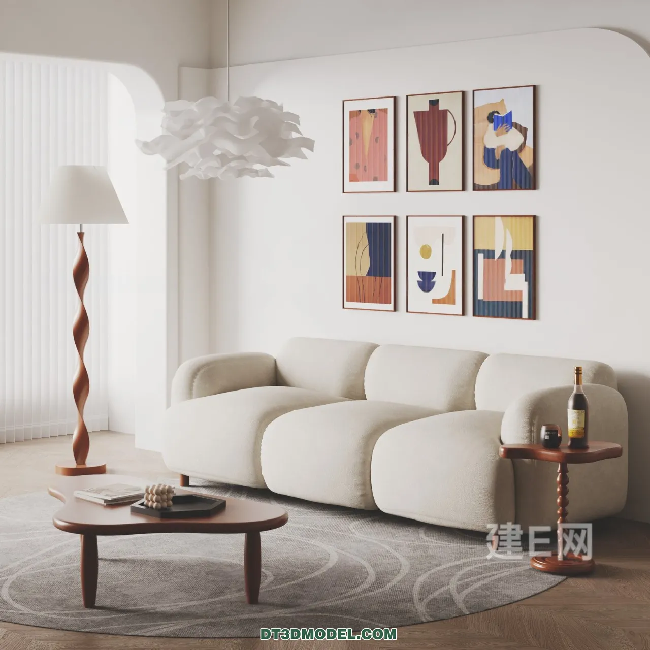 Sofa 3D Blocks – 3D Model of Modern Sofa – 093 – VRAY