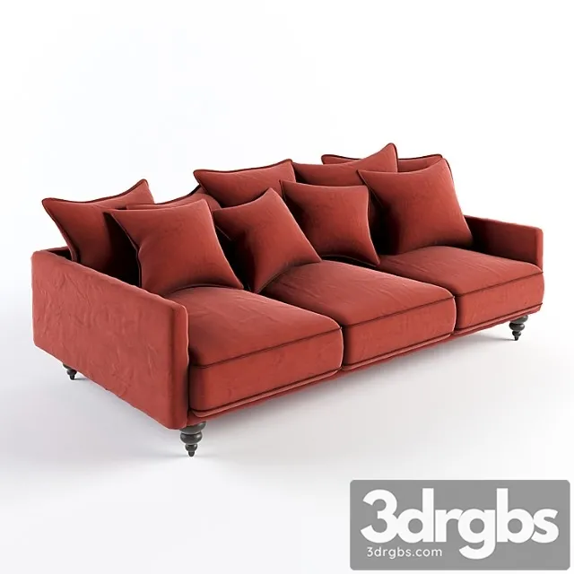 Sofa am pm canapé fixe lazare en velours 2 3D Model Download
