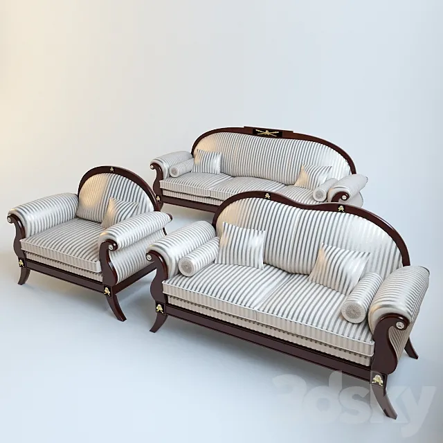 Sofa and armchair 3D Model