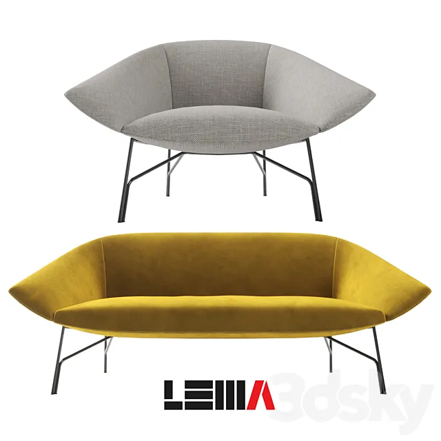 Sofa and armchair Lennox Lema 3D Model