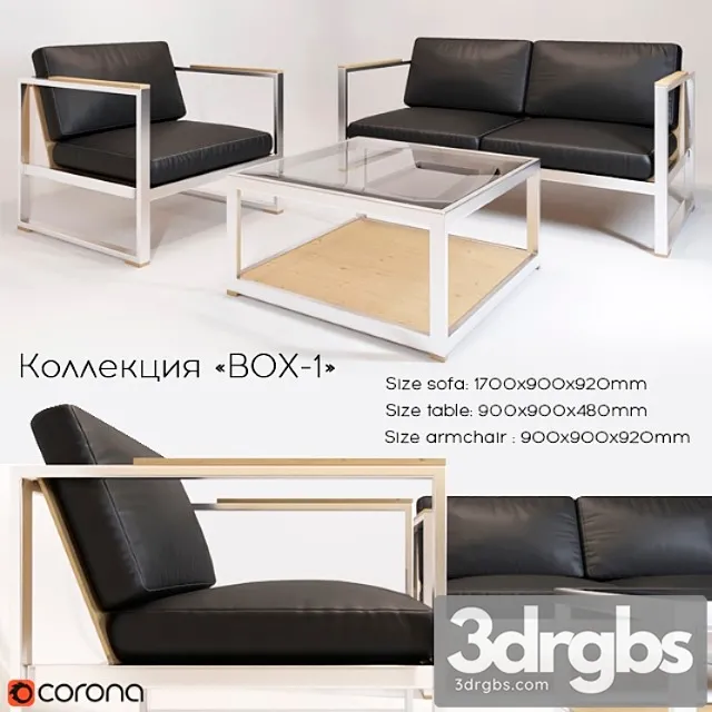 Sofa and armchair (office furniture in the style of loft) 2 3D Model Download