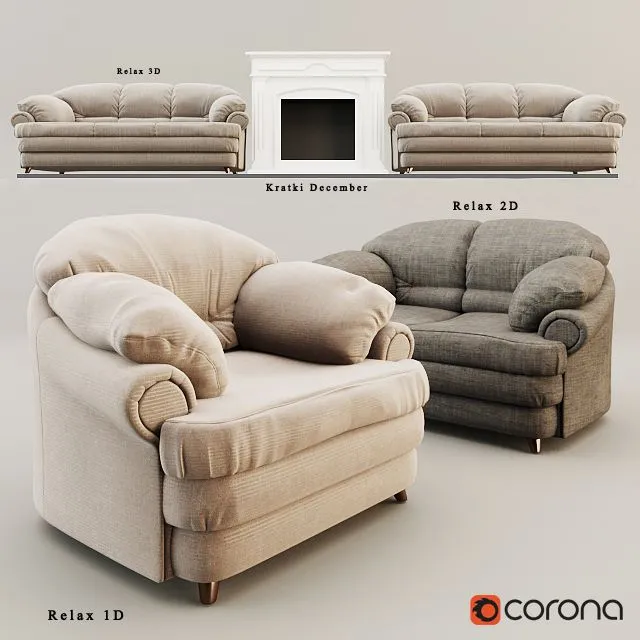 Sofa and Armchair Relax 3D Model Sofa and Armchair Relax 3D Model