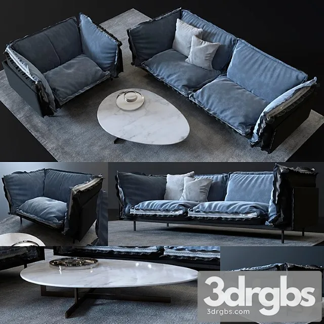 Sofa and chair auto-reverse coffee table douglas 2 3D Model Download