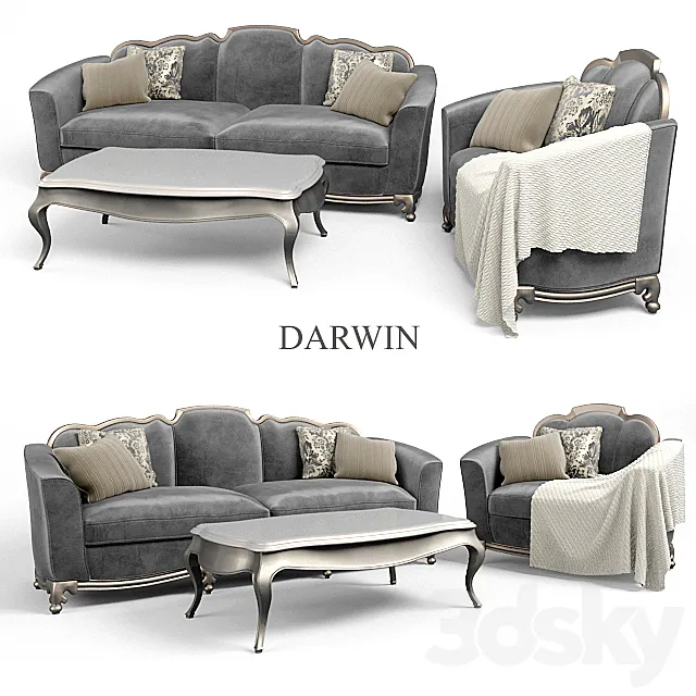 Sofa and Chair Darwin 3DModel Sofa and Chair Darwin 3DModel