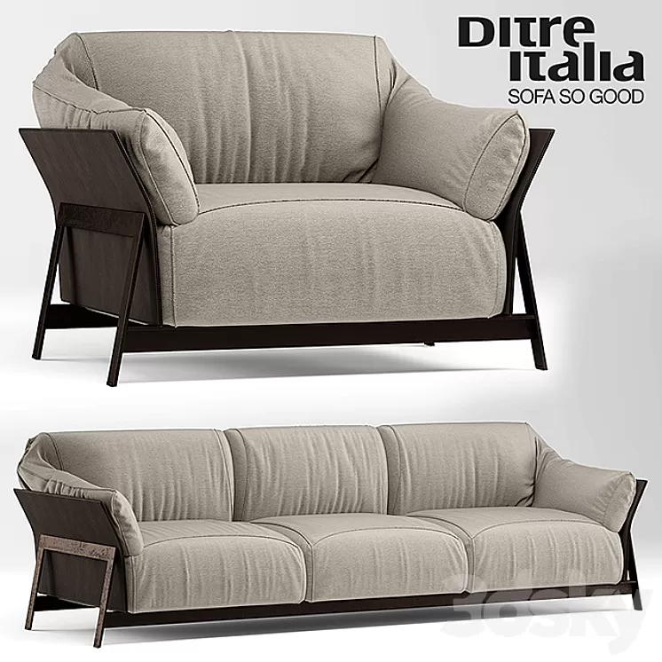 Sofa and chair kanaha ditre italia 3D Model