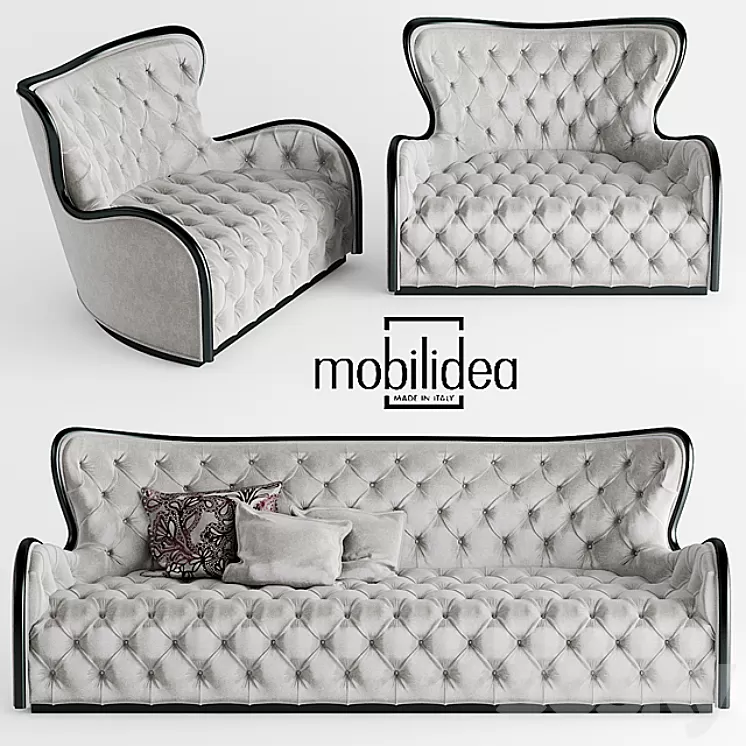 Sofa and chair mobilidea MARGOT DIVANO 3D Model