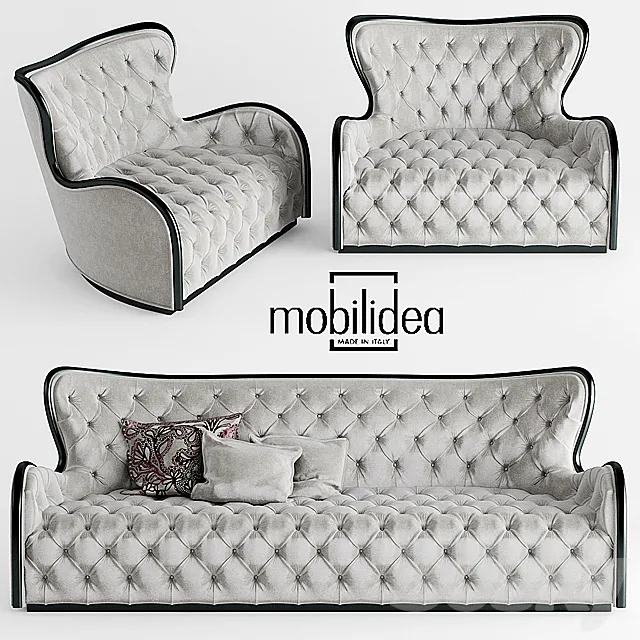 Sofa and chair mobilidea MARGOT DIVANO 3DModel Sofa and chair mobilidea MARGOT DIVANO 3DModel