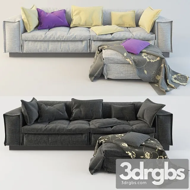Sofa and ottoman by designer paola vella 2 3D Model Download