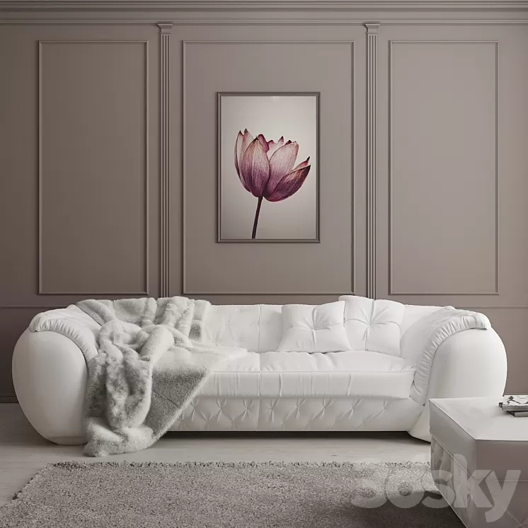 Sofa and ottoman Cortezari lapo 3D Model Sofa and ottoman Cortezari lapo 3D Model