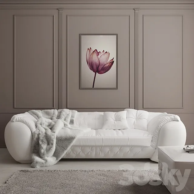 Sofa and ottoman Cortezari lapo 3DModel Sofa and ottoman Cortezari lapo 3DModel