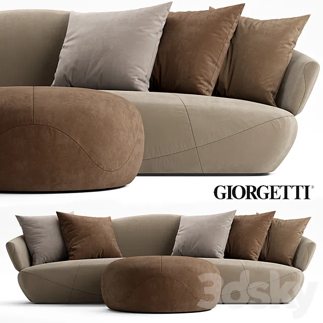 Sofa and pouf Giorgetti SOLEMYIDAESOLEMYIDAE 3DModel Sofa and pouf Giorgetti SOLEMYIDAESOLEMYIDAE 3DModel