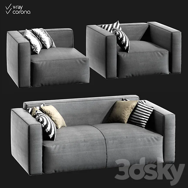 Sofa and two armchairs Jamni Ashley 3DModel Sofa and two armchairs Jamni Ashley 3DModel