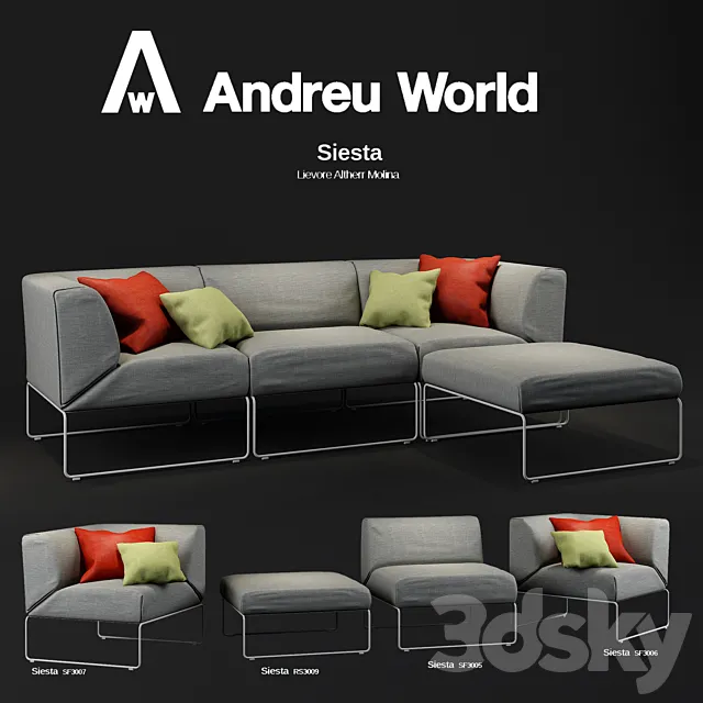 SOFA ANDREU WORLD SIESTA COLECTION 3DModel SOFA ANDREU WORLD SIESTA COLECTION 3DModel