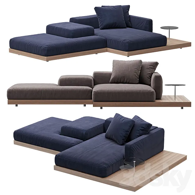 Sofa B & B italia Dock model 2 3D Model Sofa B & B italia Dock model 2 3D Model