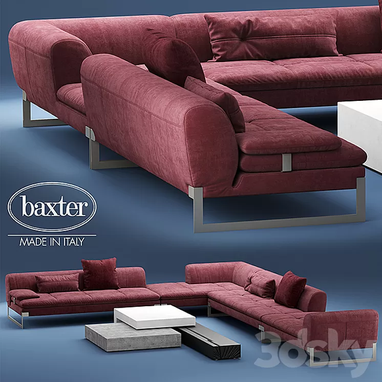 Sofa BAXTER VIKTOR Corner sectional leather sofa 3D Model