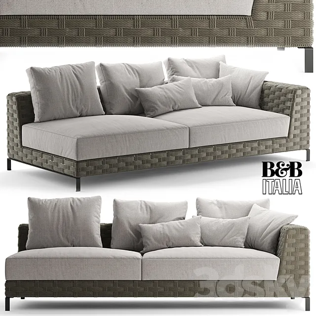 Sofa bebitalia Ray Outdoor Natural 3D Model Sofa bebitalia Ray Outdoor Natural 3D Model