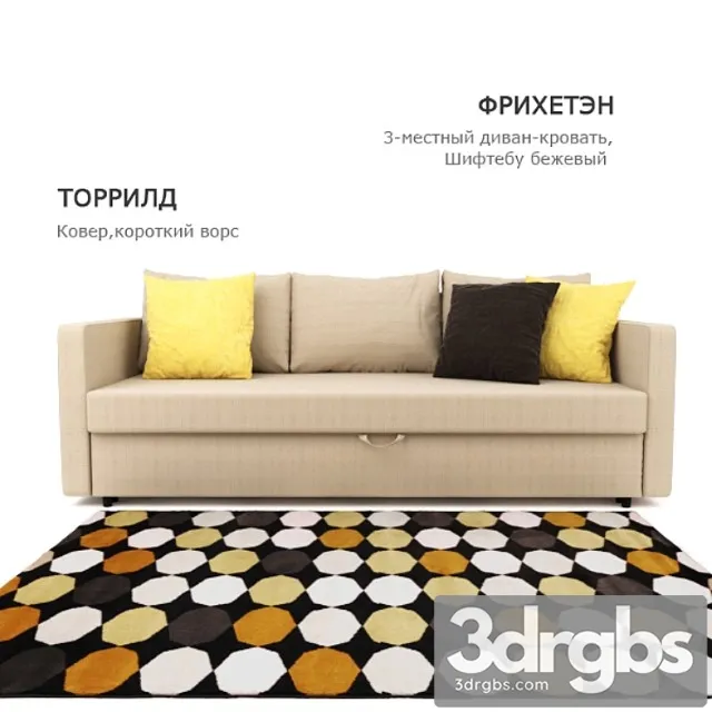 Sofa bed frikheten 2 3D Model Download