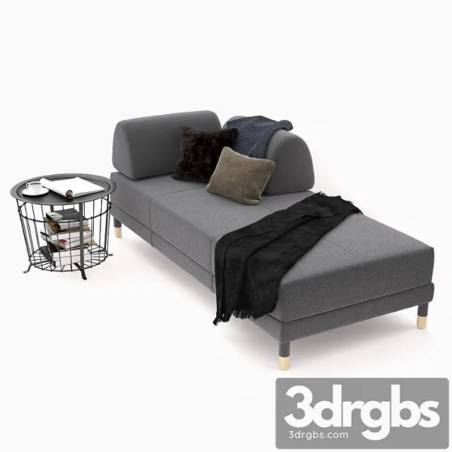Sofa bed ikea flottebo. 2 3D Model Download