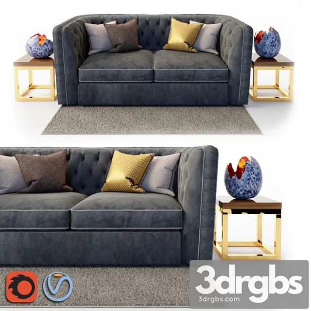 Sofa bed paolo 2 3D Model Download