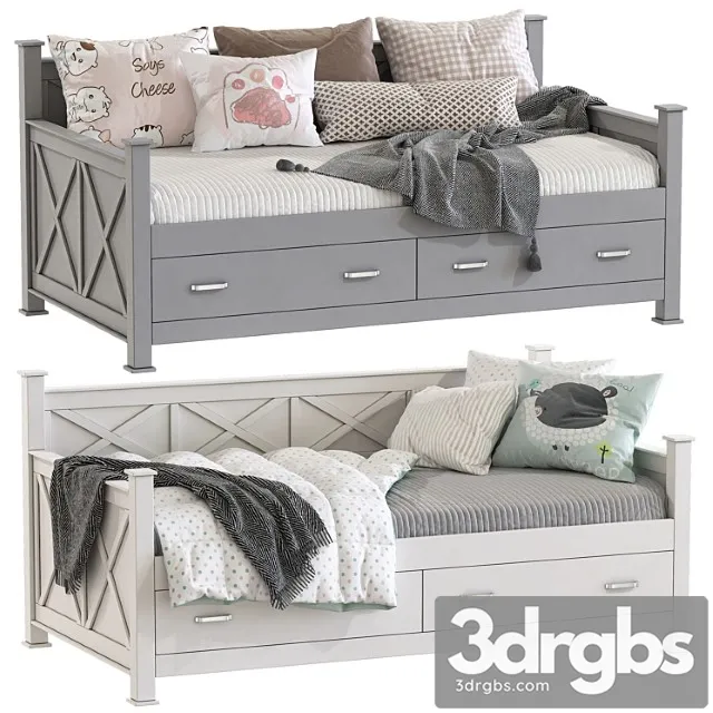 Sofa bed pasadena twin solid wood daybed 2 3D Model Download