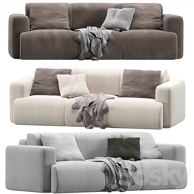 Sofa Bonent Velvet Moss by Divan.ru _ Sofa Bonent 3D Model