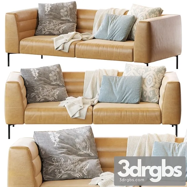 Sofa Botero Zanotta Leather 1 3D Model Download