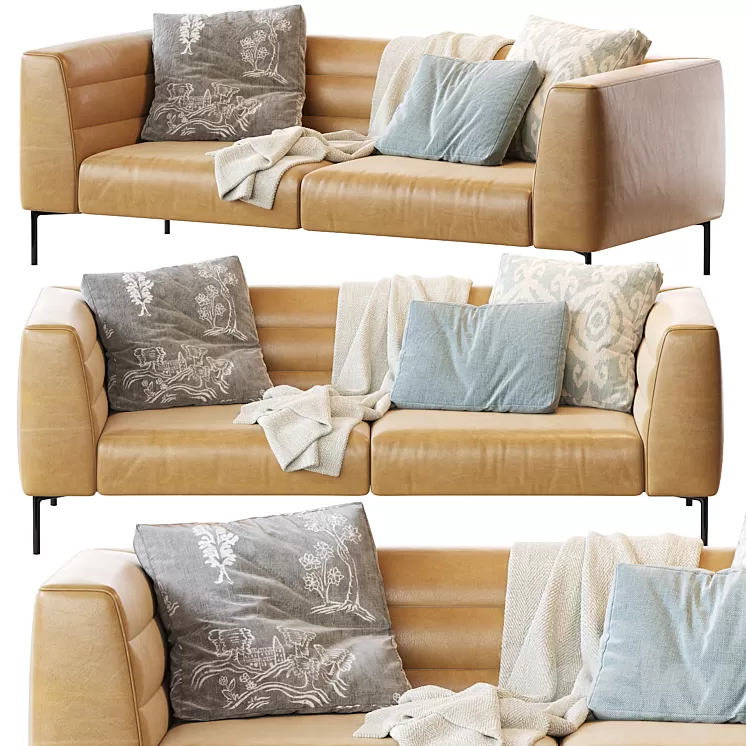 Sofa BOTERO Zanotta Leather 3D Model Sofa BOTERO Zanotta Leather 3D Model