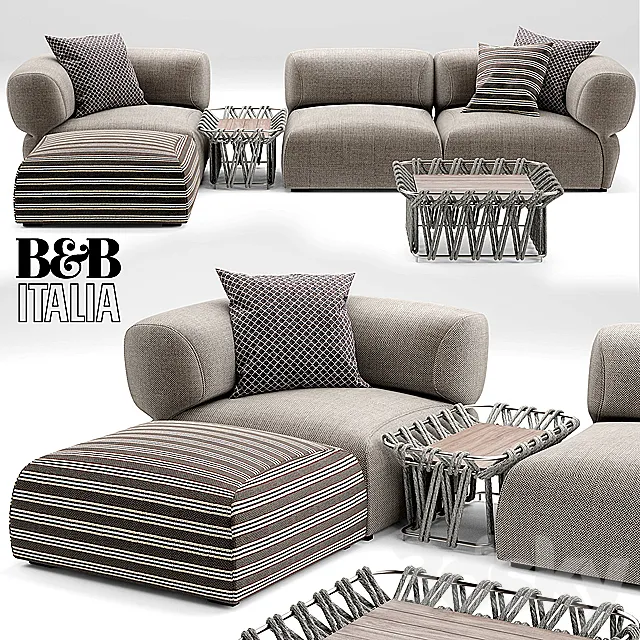 Sofa Butterfly BT007 Sofa B & B Italia 3D Model Sofa Butterfly BT007 Sofa B & B Italia 3D Model