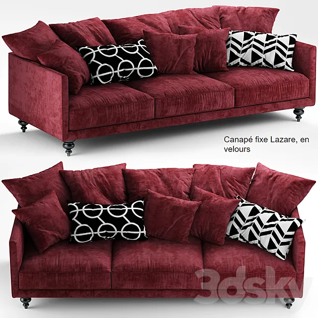 Sofa canape angle velours 3DModel Sofa canape angle velours 3DModel
