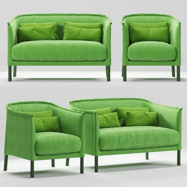 Sofa Chair fabric pillow 3D Model