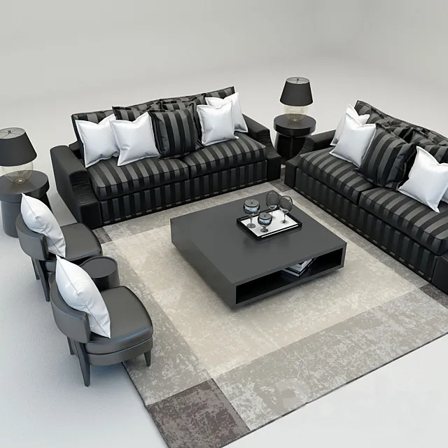Sofa collection 3D Model