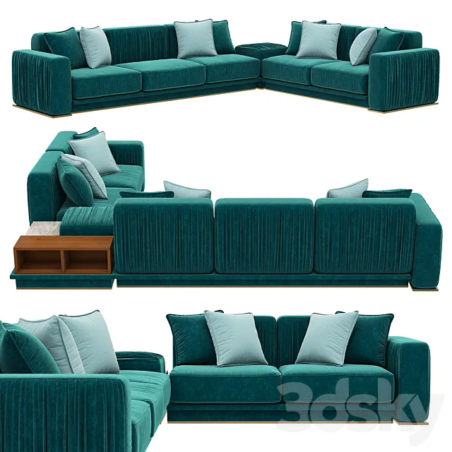Sofa CORTE ZARI HERBIN PLISSE 3DModel Sofa CORTE ZARI HERBIN PLISSE 3DModel