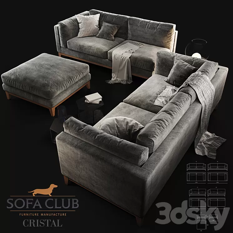 Sofa Cristal Sofa Club 3D Model